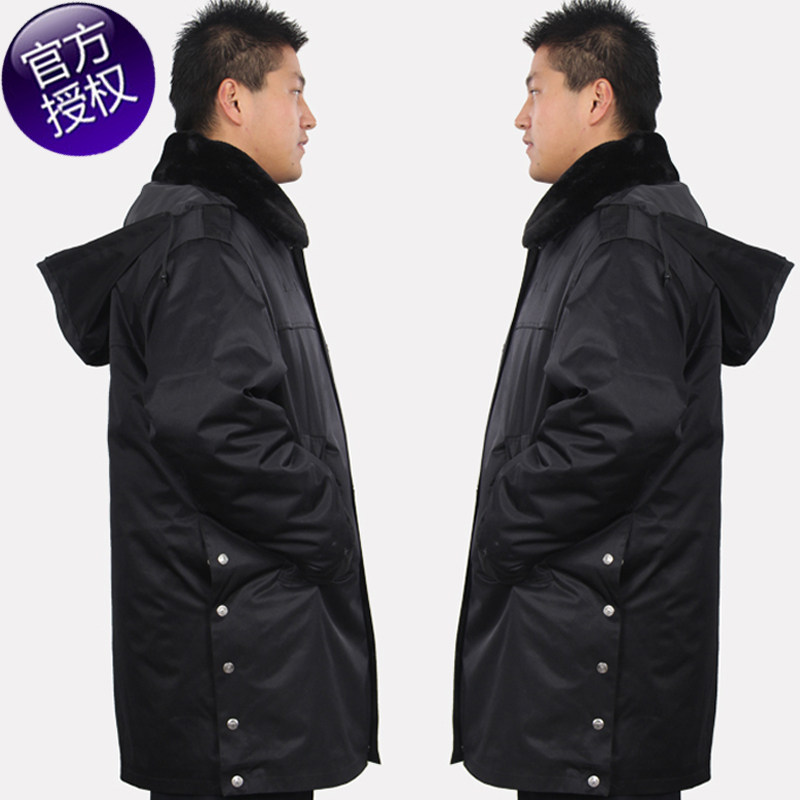 Security army coat winter men's thick cotton-padded jacket multi-functional cold-proof clothing mid-length duty cotton jacket
