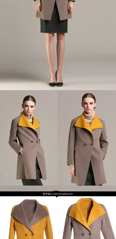 Áo khoác nữ mùa đông của Giovanni mùa đông Khí chất mỏng trong phần dài là áo khoác len mỏng dành cho nữ - Áo len lót đôi