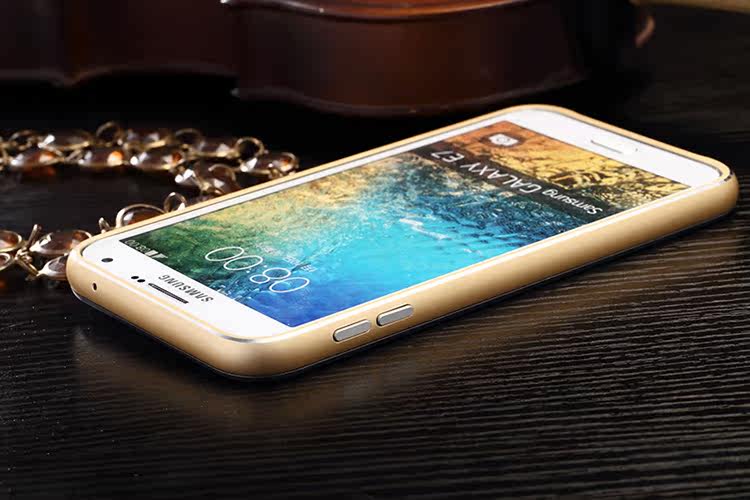 Luphie Aircraft Aluminum Metal Frame 9H Tempered Glass Back Cover Case for Samsung Galaxy E7 E7000