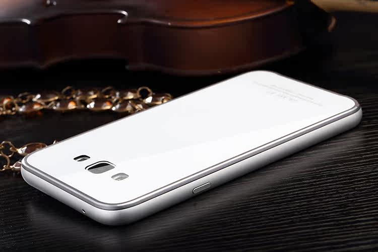 Luphie Aircraft Aluminum Metal Frame 9H Tempered Glass Back Cover Case for Samsung Galaxy E7 E7000