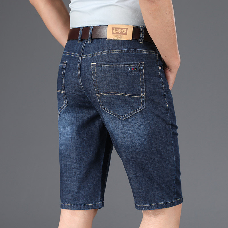 Spring Summer Denim Shorts Male Loose 50% Elastic 50% Casual Pants Men Youth 70% Casual Mid Pants