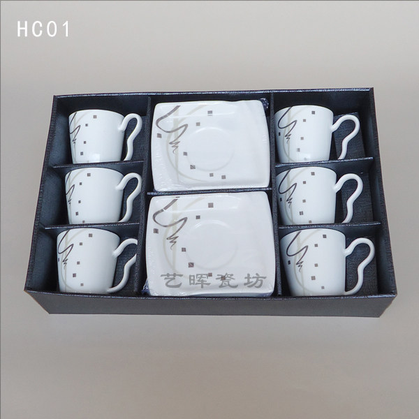 Mini Creative Ceramic Coffee Cup Set Exquisite European Six Cup Six Saucer Espresso Cup Saucer Serve Afternoon Tea
