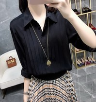 Spring and summer new large size professional chiffon white shirt female fat mm200 pounds temperament is thin long sleeve shirt overalls