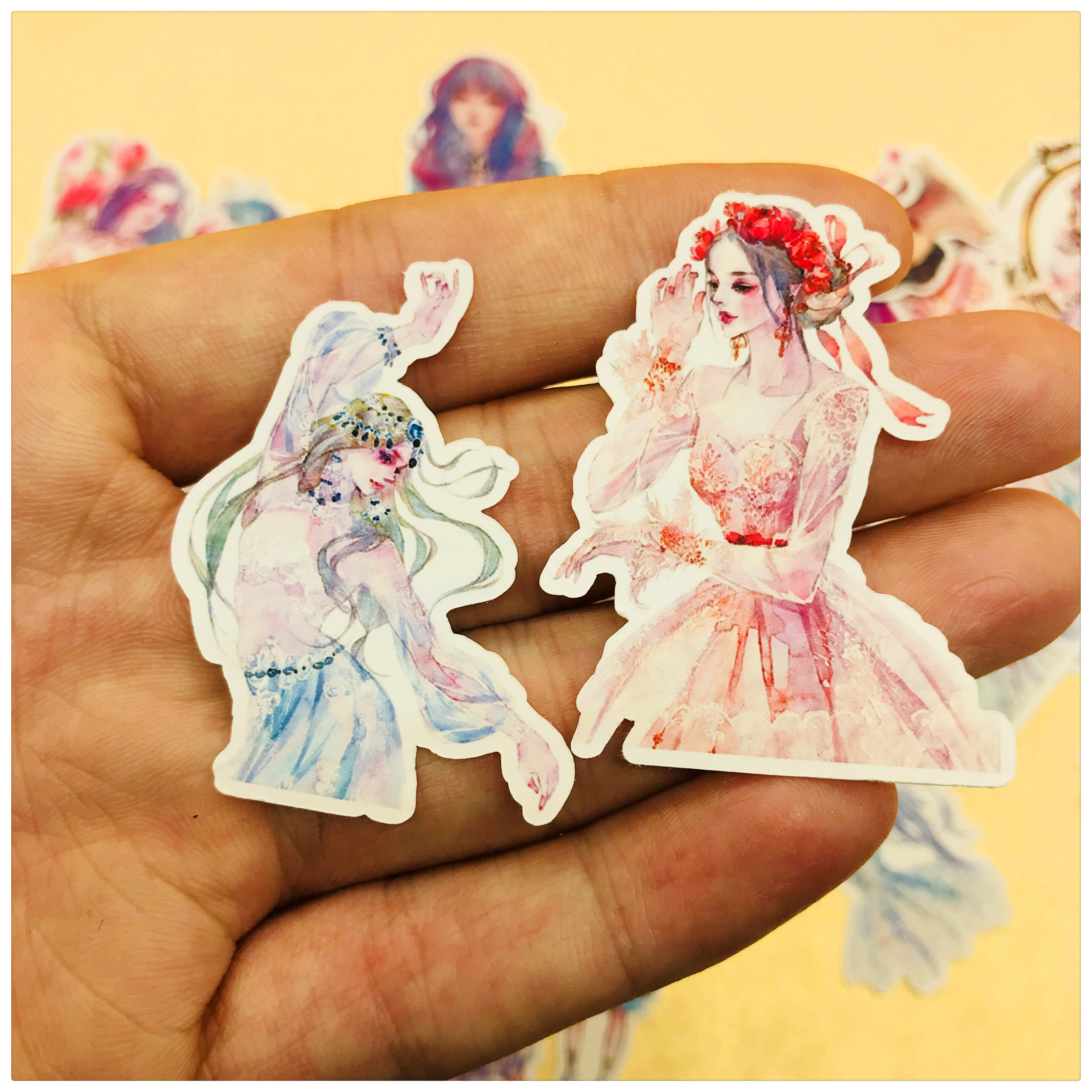Hand account sticker pack Flower season girl 33 pieces Hand account sticker photo album decoration 25 yuan