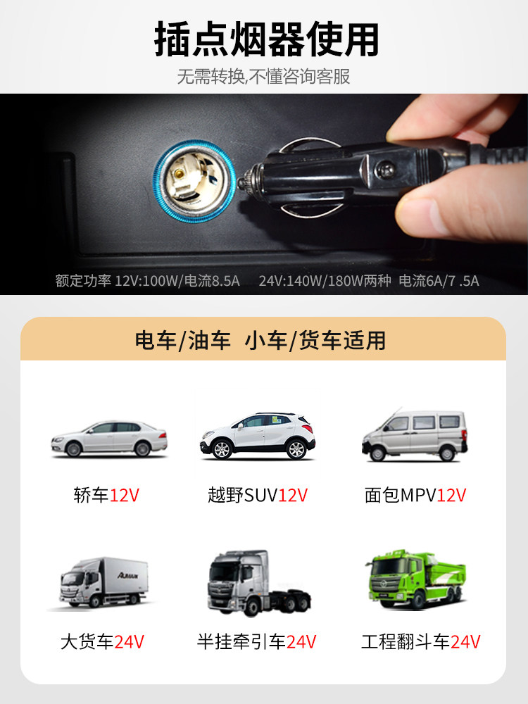 Ouzhibao Car Rice Cooker for 12V Cars and 24V Trucks, Special Rice Cooker for Self-Driving Tours and Cooking