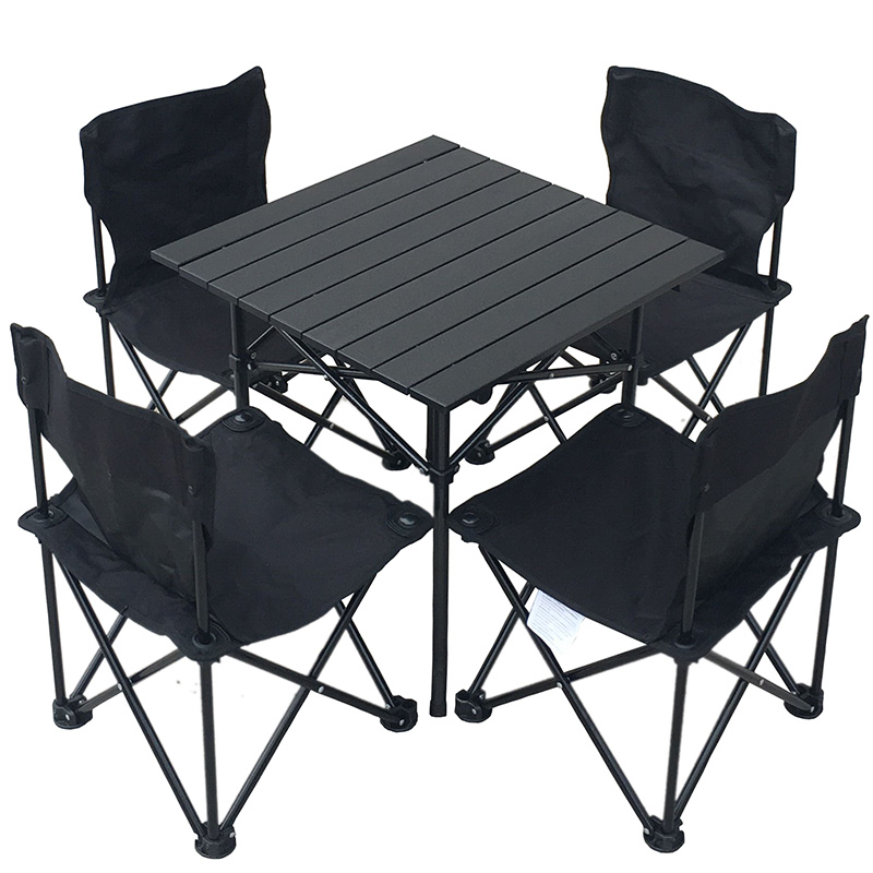 Nanluo folding table and chair Outdoor portable self-driving tour Picnic table and chair Leisure barbecue wild camping table and chair combination