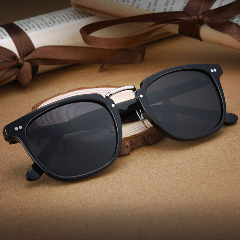 Retro round frame Korean version sunglasses colorful reflective large frame polarized personality sunglasses female can be matched with myopia driving