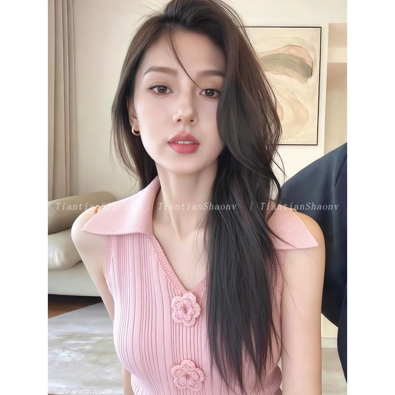 Recommended for Personal Collection~ Dopamine Three-Dimensional Floral Knit Camisole for Women, New Summer Style, Beautiful Short Top