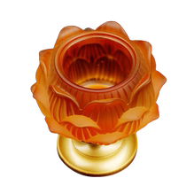 Home Buddhist Guanyin lamp glass lotus candle holder candle tall lotus lamp holder oil lamp butter lamp holder
