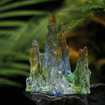 Home Living room Living room Creative glazed Zen Mountain Peak Town Paper Book House Table Tea Table Fairy mountain Decorative Pen Shelf Pendulum