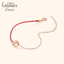 Laishen Tongling Jewelry 18K gold diamond bracelet female red rope bracelet bracelet garden party series bubble red rope