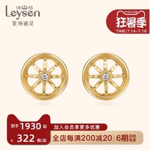 Lai Shen Psychic jewelry 18K gold diamond stud earrings earrings new shopping mall with the same royal carriage series