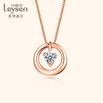 Lysen Lai Gen Spirit Jewelry Yueli 18K gold diamond pendant round gold necklace female