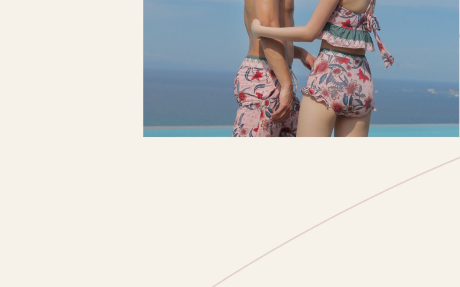 Cặp đôi đồ bơi ngực nhỏ gợi cảm chia đôi bikini áo tắm ba mảnh nữ quần đi biển trong gió nghỉ hè - Vài đồ bơi 	đồ đôi tắm biển đẹp