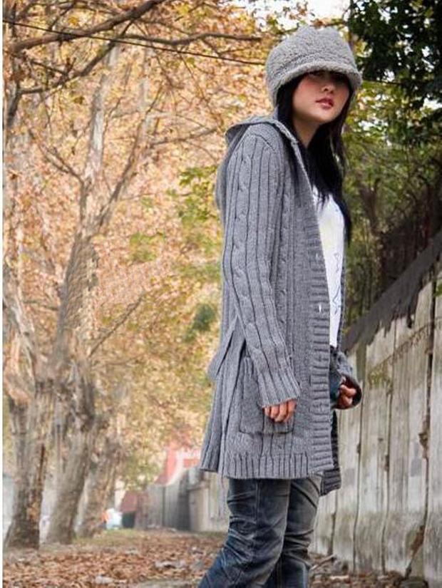 Mùa thu 2019 phiên bản Hàn Quốc mới của phần dài của chiếc mũ lưới Lưới mỏng màu xoắn cà vạt áo len nữ áo len nữ form rộng