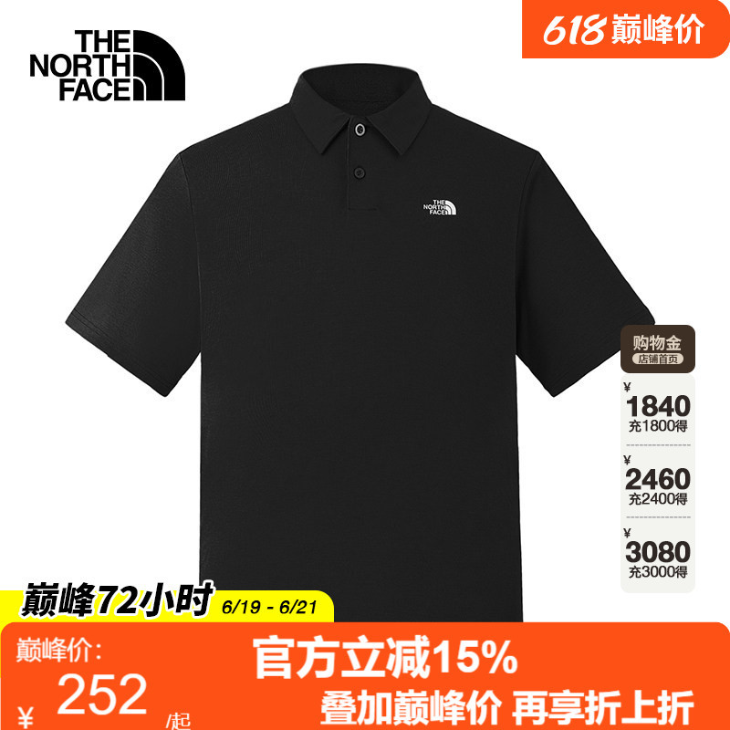 Thenorthface North Face Quick-Drying T-Shirt Men's Polo Shirt Spring and Summer New Moisture-Absorbent Lapel Short-Sleeved 8Ey5