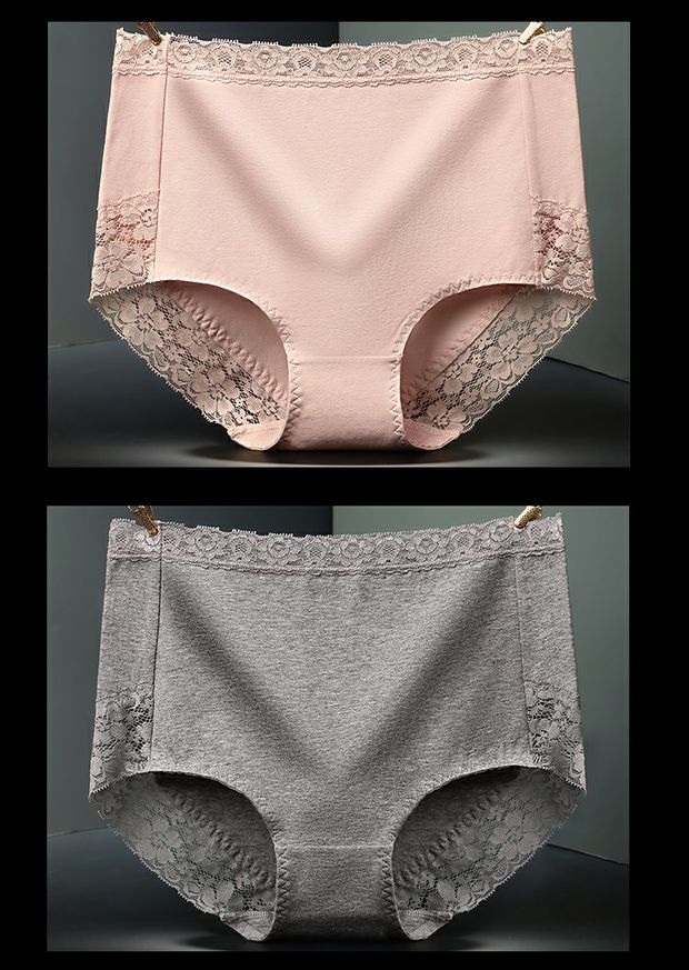 4 tải cotton đồ lót nữ trung eo ren kích thước lớn 100% cotton vải không tóm tắt gợi cảm quần lót su nam