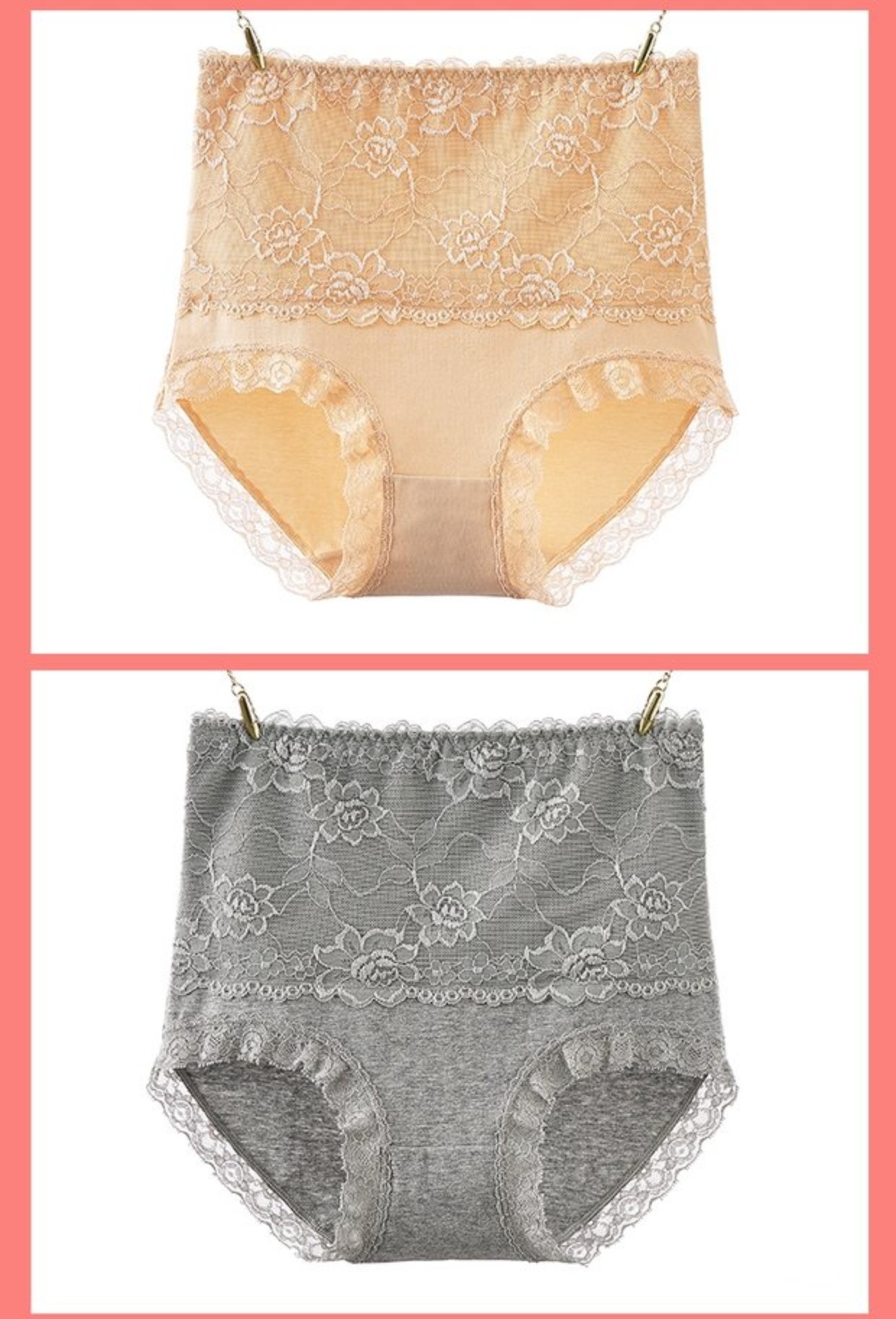 5 đồ lót phụ nữ eo cao cơ thể điêu khắc 100% cotton kích thước lớn tóm tắt ren vải cotton đồ lót cotton quan lot giay