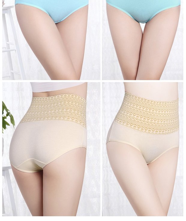 Quần lót dày ấm áp của phụ nữ cao eo bụng quần cotton vải cotton sau sinh phụ nữ cotton tóm tắt kích thước lớn đồ lót đẹp