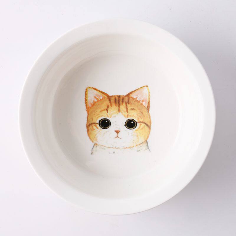Ceramic pet bowls kittens rice bowls dogs drink water to eat high temperature resistant dog food pots Cat Food Basin Pet Supplies-Taobao