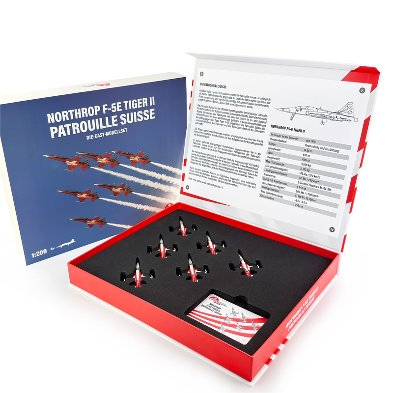 Herpa 1/200 Alloy Tiger Ii Fighter F-5E Swiss Patrol Squadron Aerobatic Team 6-Plane Set Herpa 1/200 Alloy Tiger Ii Fighter F-5E Swiss Patrol Squadron Aerobatic Team 6-Plane Set