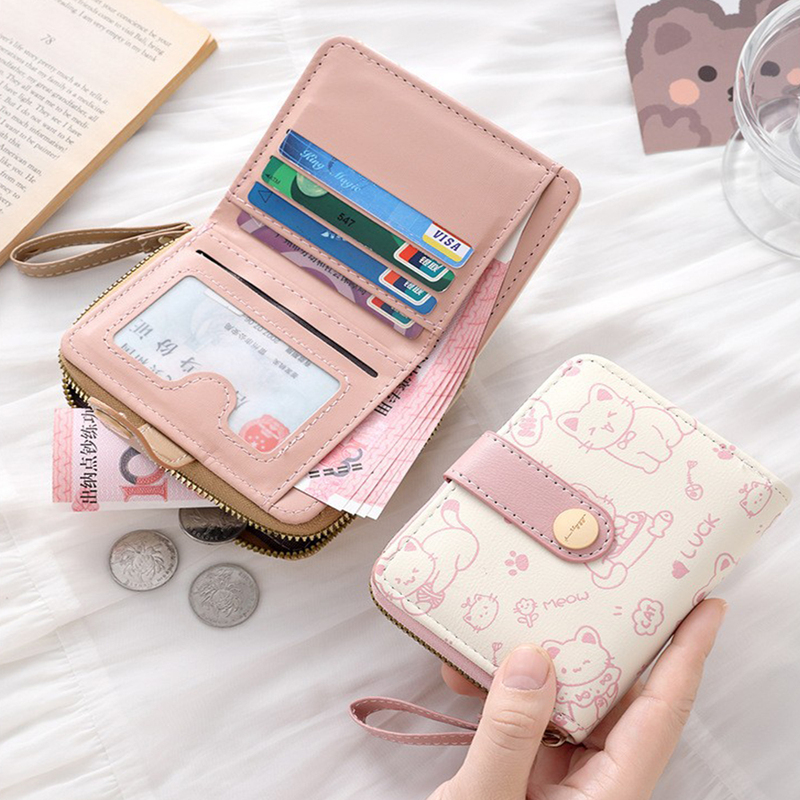 Small Wallet for Women, Short Style, 2026 New Model, Student Japanese and Korean Version, Cute Foldable Card Holder Wallet, All-In-One Coin Purse