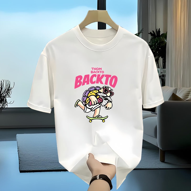 Trendy Brand Cartoon Print Short-Sleeved T-Shirt for Men and Women in Summer, Dry, Breathable, Skin-Friendly, Versatile, Sporty, Soft and Skin-Friendly Top