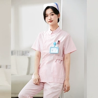 Розовая боковая пуговица круглая шея короткие рукава (одиночная вершина)