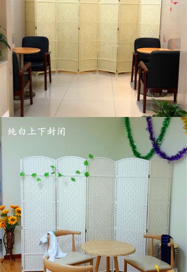 Đặc biệt cung cấp sân vườn sáng tạo màn hình rắn gỗ rơm màn hình gấp đơn giản hiên trắng gấp vách ngăn phòng khách thời trang - Màn hình / Cửa sổ vách bình phong gỗ