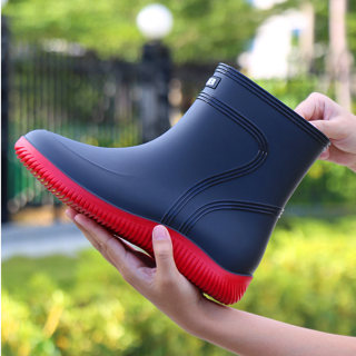 Men's low-top non-slip waterproof and velvet wear-resistant rain boots