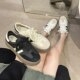 Genuine Leather Training Shoes for Women, 2024 Spring and Autumn New Thick-Soled White Shoes, Retro Casual Sneakers, Sports Board Shoes