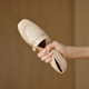 Cowhide~Genuine Leather Handmade Shoes, Flat Shoes for Women, Versatile Square-Toe Small Leather Shoes, French-Style Commuting Shallow Loafers