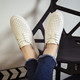 Mowa Summer White Sneakers in Are Couple Models for Men and Women, Flat Comfortable Hollow Breathable Trendy Shoes