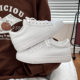 Mowa Same Style Spring Thick-Soled Height-Increasing White Sneakers for Women 2026 New Popular Leather Sports Casual Sneakers