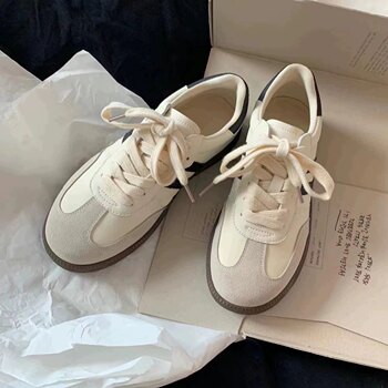 White Sneakers Summer 2024 Casual Sports Flat Shoes for Women Genuine Leather Retro Three-Stripe Versatile Gump-Style Training Shoes
