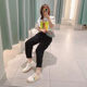 Mowa Satin Surface Spring New Korean Style Casual Flat Slip-On Loafers for Female Students