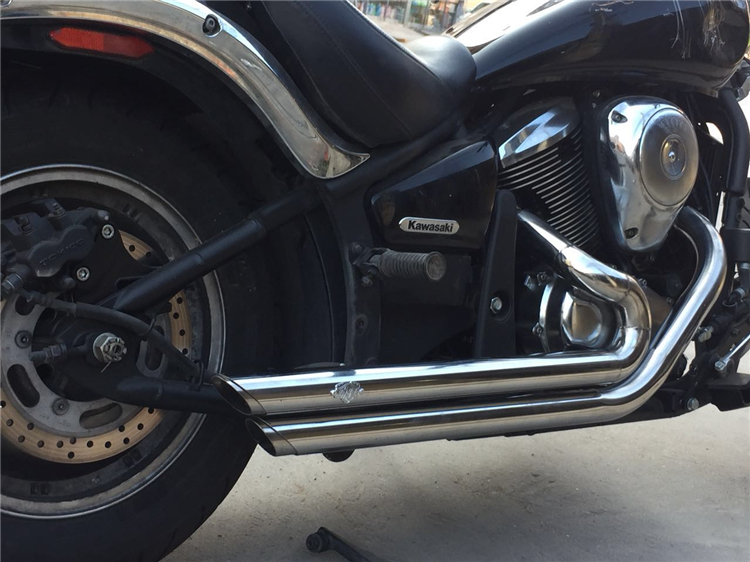 Xe máy hành trình Kawasaki Vulcan 900 VN900 sửa đổi bằng thép không gỉ ống xả retro - Ống xả xe máy bô xe máy dream