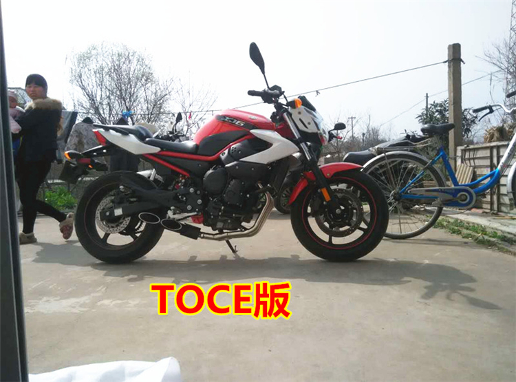 Yamaha XJ6N sửa đổi ống xả Tianzhu TOCE thẳng hàng chiên thép không gỉ mặt trước phần ống xả đầy đủ dày - Ống xả xe máy 	pô xe máy wave