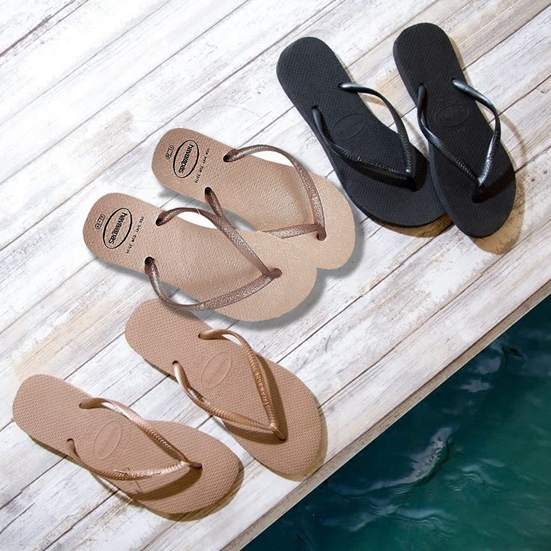[Оригинальные сланцы Havana Havaianas женские шлепанцы с узкой подошвой противоскользящие]
