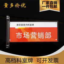 Acrylic department card double-sided transparent replaceable strong magnetic door card Office sign card Hotel sign card spot
