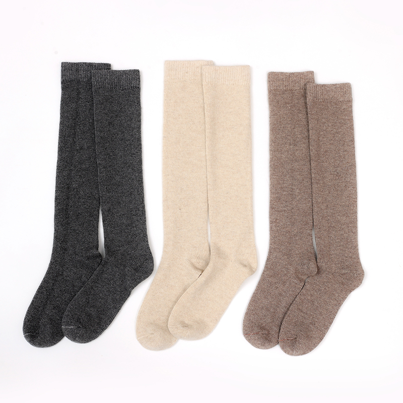 Inner Mongolia 100% Cashmere Long Over-The-Knee Socks for Women, Autumn and Winter Thickened Pure Cashmere Warm Socks, Jk Calf Socks