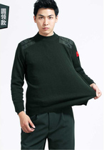 New sweater army green olive green wool sweater outdoor mens round neck V-neck pullover sweater sweater