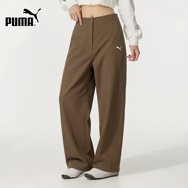 Puma Water-Repellent Retro Brown Scimitar Pants Women's Official Summer Casual Sports Pants 639401-90 Puma Water-Repellent Retro Brown Scimitar Pants Women's Official Summer Casual Sports Pants 639401-90
