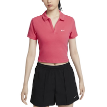 Nike womens short-sleeved deep V sweater sports short slim breathable T-shirt POLO shirt DV7885-629