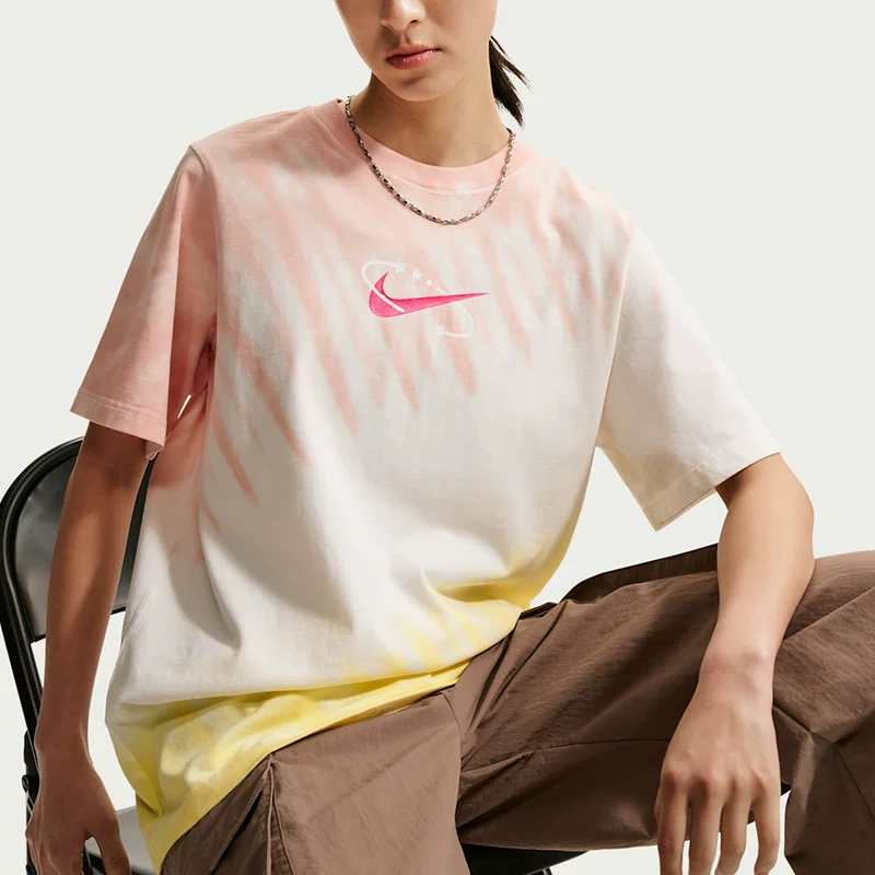 Nike, летняя спортивная футболка с круглым вырезом, с коротким рукавом, оверсайз