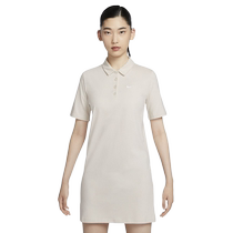 NIKE Nike womens skirt new sports casual mid-length POLO shirt breathable short-sleeved dress HJ8149-104