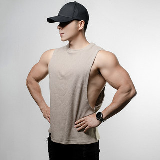 肌理感男士夏季无袖背心宽松透气运动坎肩T恤跑步弹力训练健身衣