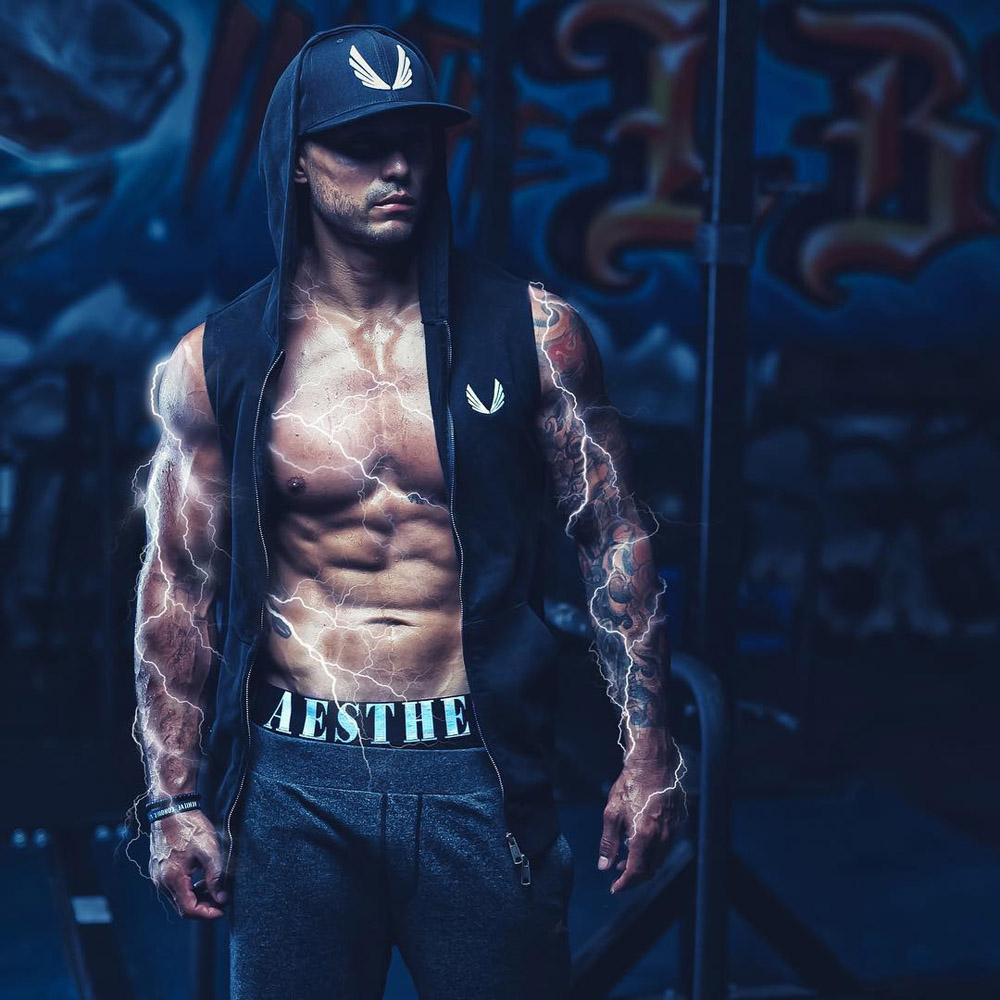 Cơ bắp anh em tập thể dục vest trùm đầu thể thao không tay vest slim vest nam thời trang giản dị áo khoác vest áo khoác nam có mũ adidas