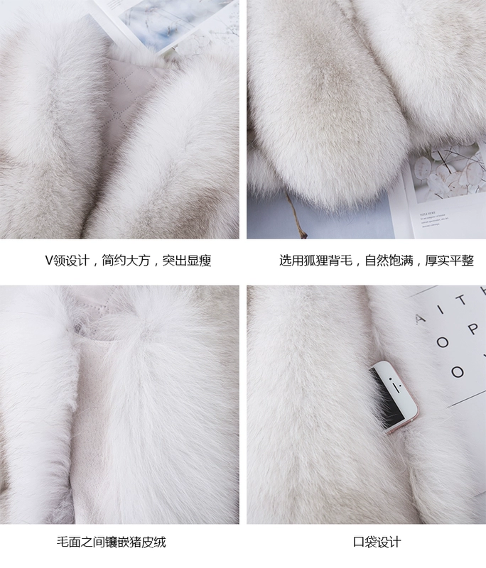 Mùa thu đông 2018 mới Hained fox vest vest vest nữ dài phần thời trang Hàn Quốc áo khoác lửng lớn