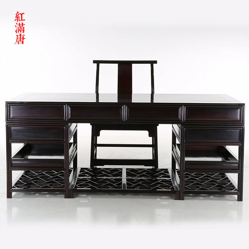 New Chinese Desk Zen Solid Wood Desk Chair Combination Simple Desk Calligraphy Desk Calligraphy Desk Book House Furniture Home Innate